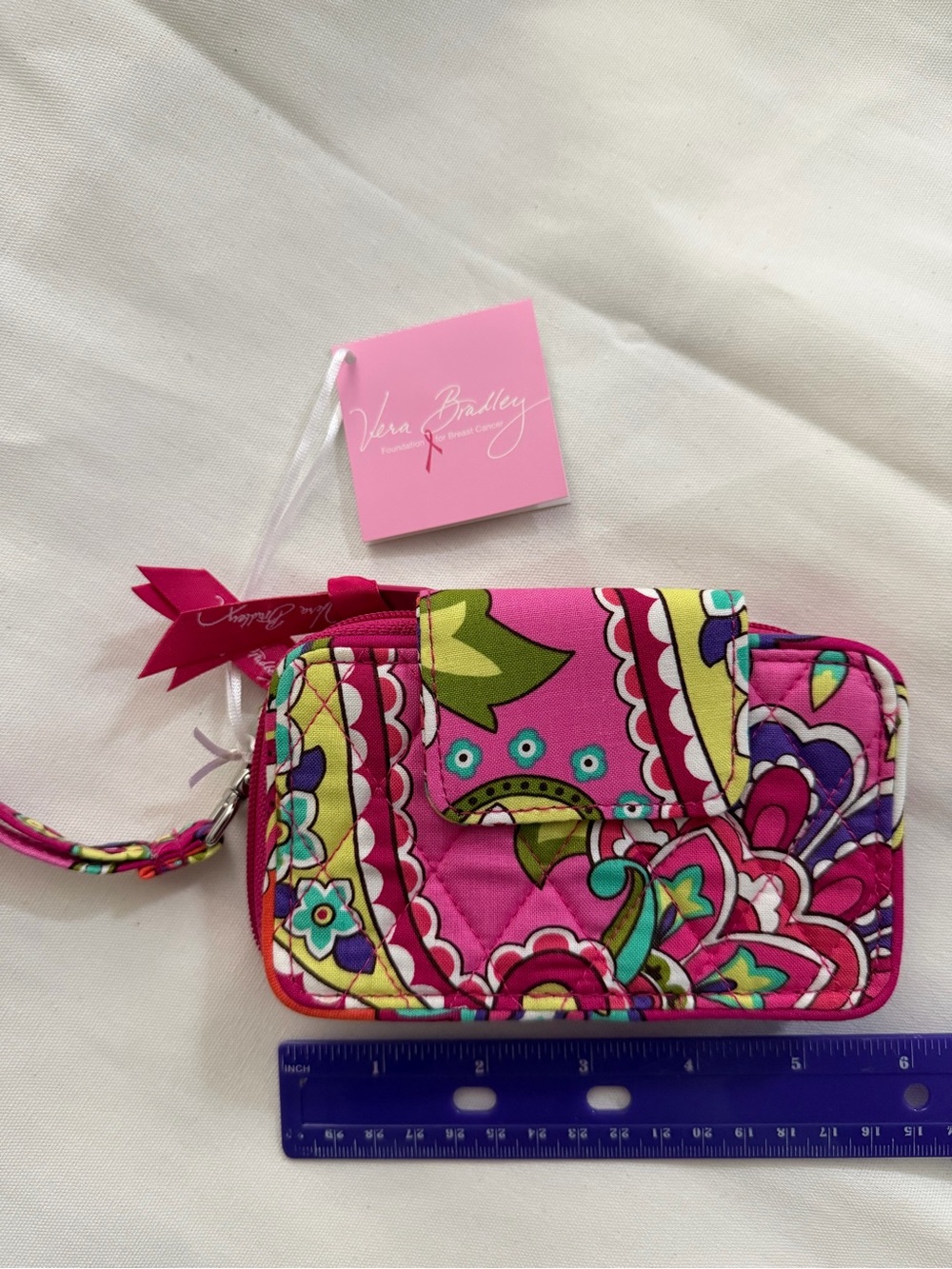 Vera Bradley Hot Pink Floral Quilted Wristlet Wallet